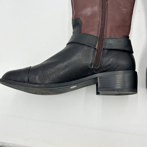 Vince Camuto Leisha Brown Black Leather 6.5 M 36.5 Knee High Riding Boots - Picture 8 of 13